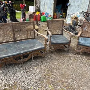 Antique French Berger 2-seater sofa with 2 chairs
