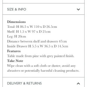 Cox & Cox console table - Image 3