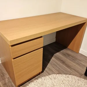 IKEA Malm Oak Veneer Desk with drawer & cupboard FREE DELIVERY 028