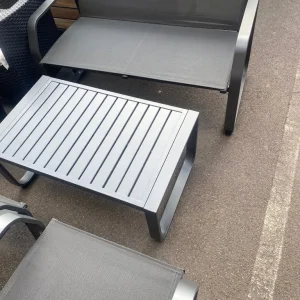 4 Seater Metal Patio Set - Black - Image 3
