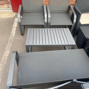 4 Seater Metal Patio Set - Black