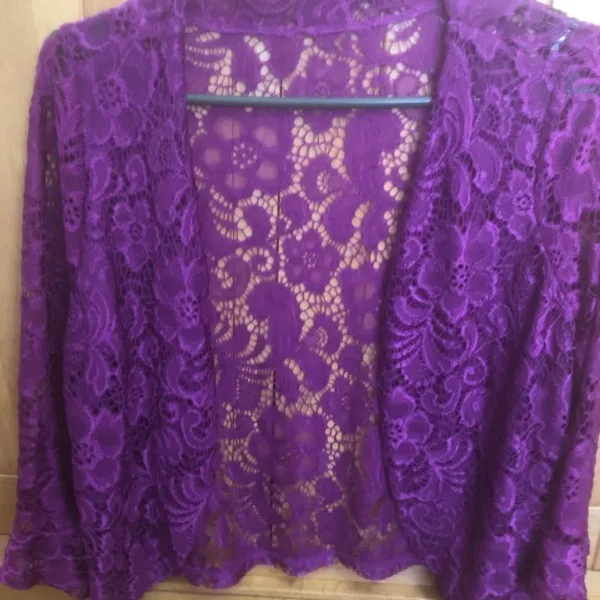 purple shrug bolero size 14