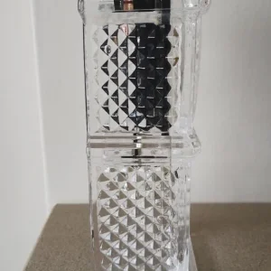 Small dimpled glass mantle clock - Image 3