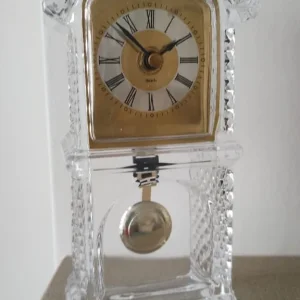 Small dimpled glass mantle clock