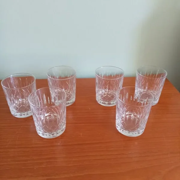 6 vintage crystal "Appin" whisky glasses