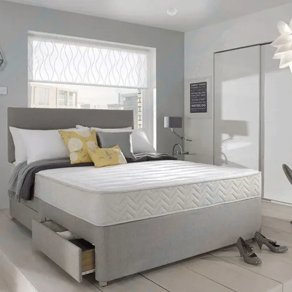 Divan bed with high-end fabric and drawer layout – Single, Small Double, Double, King Size