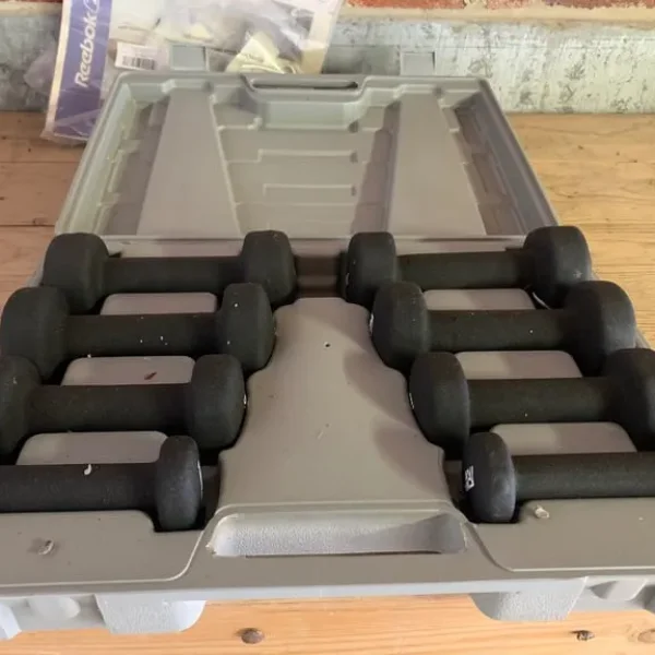 Free Weights Set, 8 Pairs Soft Touch Dumbbells in Carry Case, 0.5 kg - 2 kg