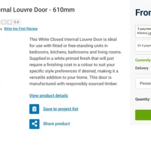Wickes White Closed Internal Louvre Door with Satin Nickel Hinge - Image 4