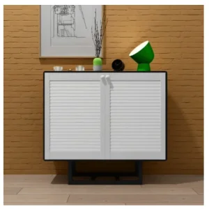 Wickes White Closed Internal Louvre Door with Satin Nickel Hinge - Image 5