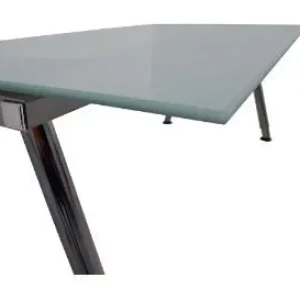 Ikea Galant Desk - White Glass Top 160cm Chrome Base - Image 7