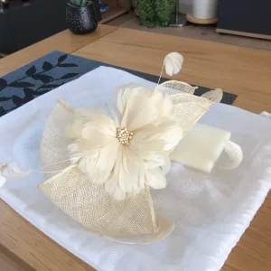 Cream Colour Wedding Fascinator - Image 2