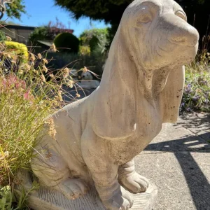 Stone Bassett Hound Puppy Garden Ornament - Image 4