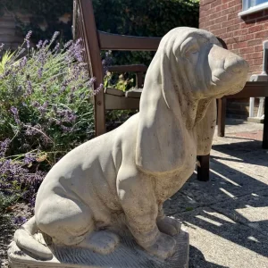 Stone Bassett Hound Puppy Garden Ornament - Image 8