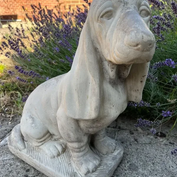 Stone Bassett Hound Puppy Garden Ornament