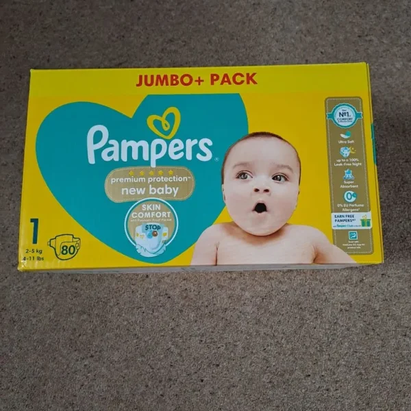 Pampers size 1 nappy box