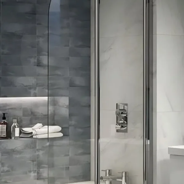 Victorian plumbing bifold bath shower screen