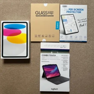 iPad 10th Gen 64GB WiFi with Keyboard, Stylus, and Screen Protectors