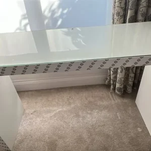 White Ikea MALM Table with White Top