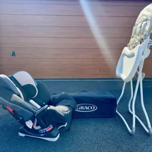 GRACO BUNDLE: high chair, travel cot and car seat - Image 2