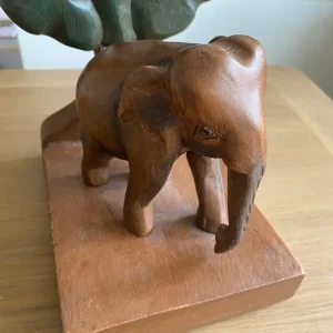 Wooden elephant and tree 9 x 8 ins - Image 3
