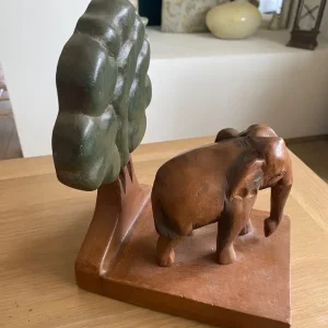 Wooden elephant and tree 9 x 8 ins - Image 6