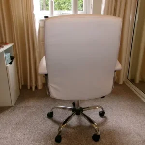 White leather computer chair - Image 4