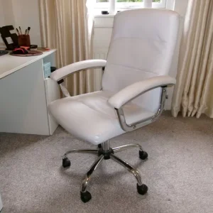 White leather computer chair