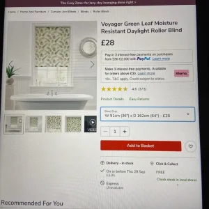 2 Leaf Print Daylight Roller Blinds - Image 3