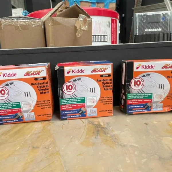 JOBLOT x3 Kidde 230V Optical Smoke Alarm Fast Fit with Alkaline Battery