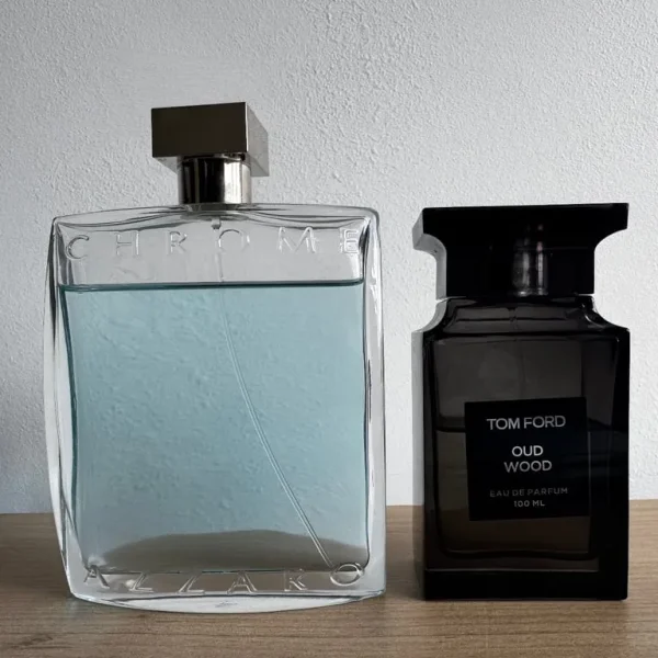 Tom Ford Oud Wood and Azzaro Chrome perfumes