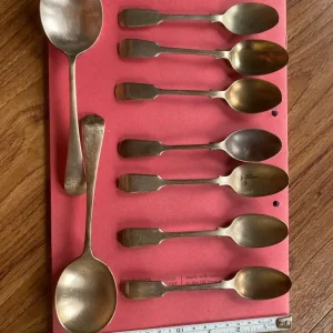 Vintage silver plate spoons with fiddle designs