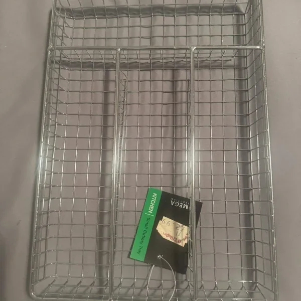 Silver wire cutlery tray with four compartments