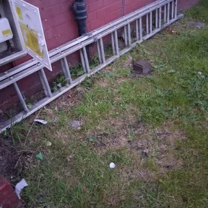Used Window Cleaning Ladder with Missing Rung