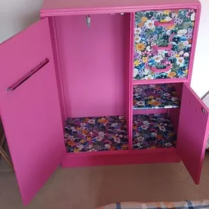 G-Plan teak wardrobe pink floral design - Image 2