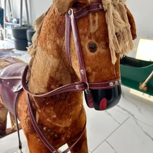 Large Vintage Plush Rocking Horse – 145 cm - Image 7