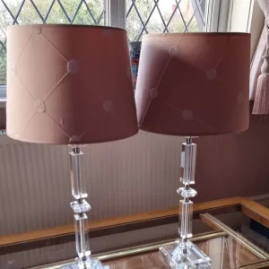 Pair of lamps with pink shades