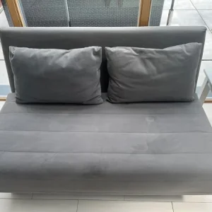 Small compact grey sofa bed - Image 2