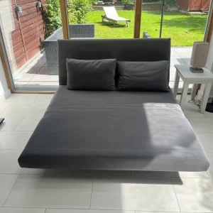 Small compact grey sofa bed - Image 3