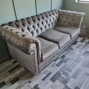 3 seater crushed velvet sofa - Image 2