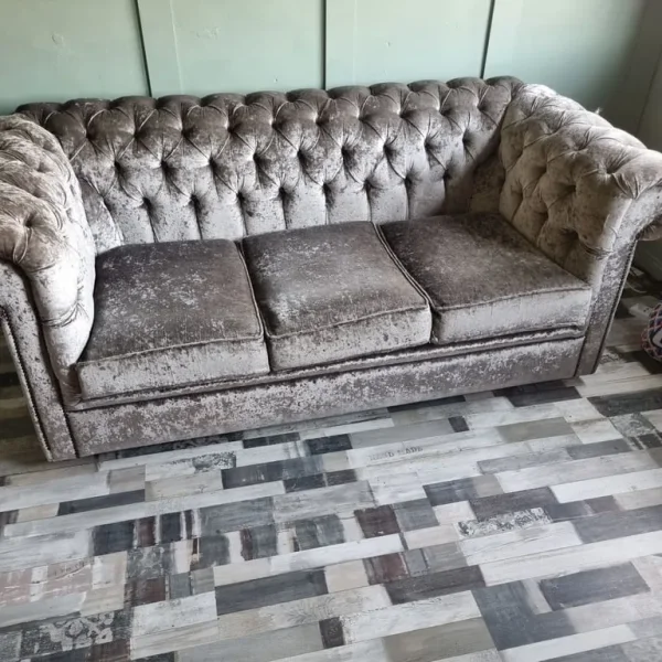 3 seater crushed velvet sofa