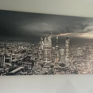 Large London skyline canvas with shiny stones