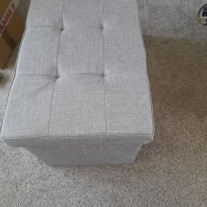 Grey storage box with padded lid - Image 2