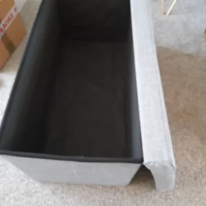 Grey storage box with padded lid - Image 3