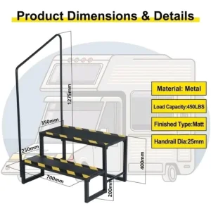 RV STEPS WITH HANDRAIL 2 STEPS