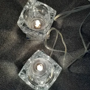 John Lewis 2 glass square swivel bedside lights - Image 2