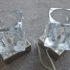 John Lewis 2 glass square swivel bedside lights