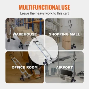 SucceBuy 550lbs Stair Climbing Cart Folding Trolley Heavy Duty with Dual Handles - Image 6