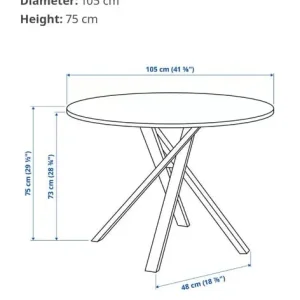 Mariedamm Round IKEA Dining Table Black Marble Effect - Image 4