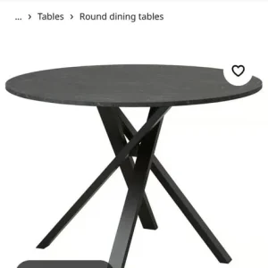 Mariedamm Round IKEA Dining Table Black Marble Effect - Image 5