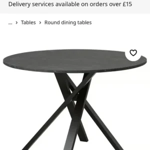 Mariedamm Round IKEA Dining Table Black Marble Effect - Image 6